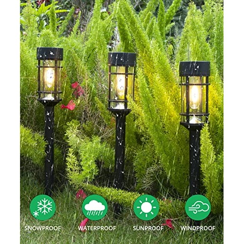 ILANCK Solar Pathway Lights 8 Pack, Bright Solar Lights Outdoor Wa...