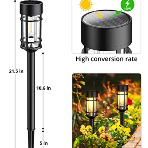 ILANCK Solar Pathway Lights 8 Pack, Bright Solar Lights Outdoor Wa...