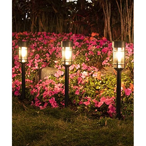 ILANCK Solar Pathway Lights 8 Pack, Bright Solar Lights Outdoor Wa...