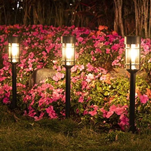 ILANCK Solar Pathway Lights 8 Pack, Bright Solar Lights Outdoor Wa...