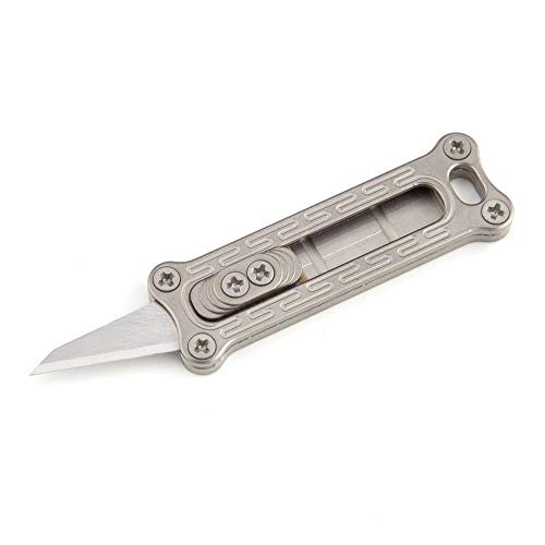 ILEAF Titanium Alloy Daily Mini Pocket Utility Knife with Replacea...