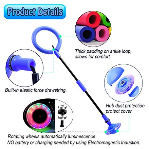 ILNCLUY Skip Ball for Kids, Foldable Ankle Skip Ball Flashing Jump...