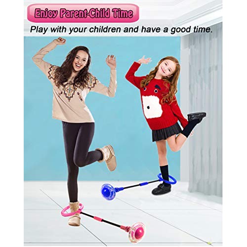 Skip Ball for Kids, Foldable Ankle Skip Ball Flashing Jumping Ring...