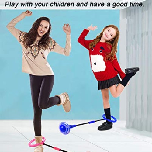 Skip Ball for Kids, Foldable Ankle Skip Ball Flashing Jumping Ring...