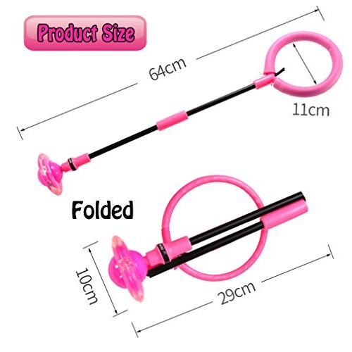 Skip Ball for Kids, Foldable Ankle Skip Ball Flashing Jumping Ring...