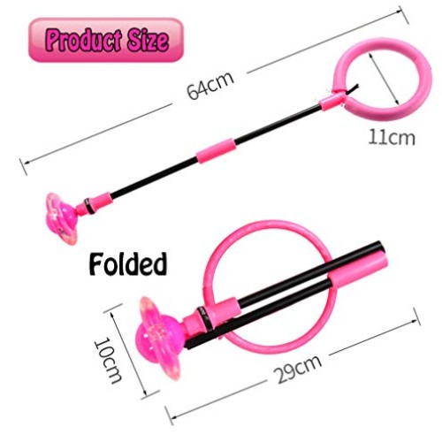 Skip Ball for Kids, Foldable Ankle Skip Ball Flashing Jumping Ring...