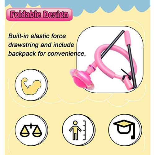 Skip Ball for Kids, Foldable Ankle Skip Ball Flashing Jumping Ring...