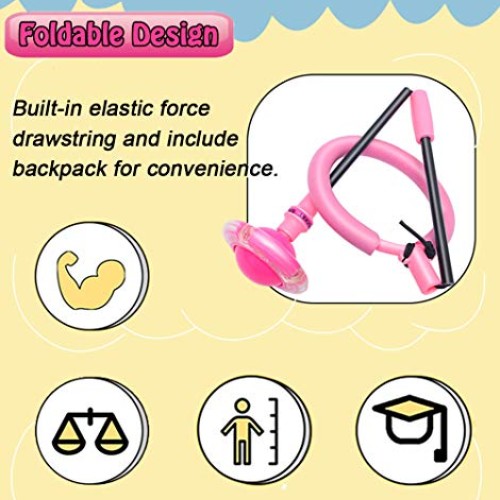 Skip Ball for Kids, Foldable Ankle Skip Ball Flashing Jumping Ring...