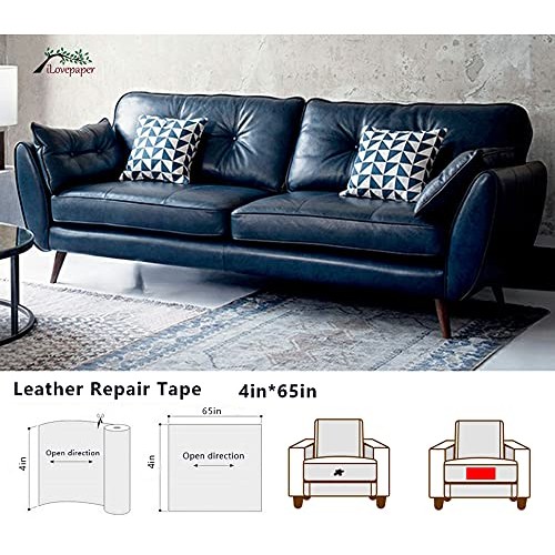 Leather Repair Patch, 4 x 65 inch Self-Adhesive Leather Repair Tap...