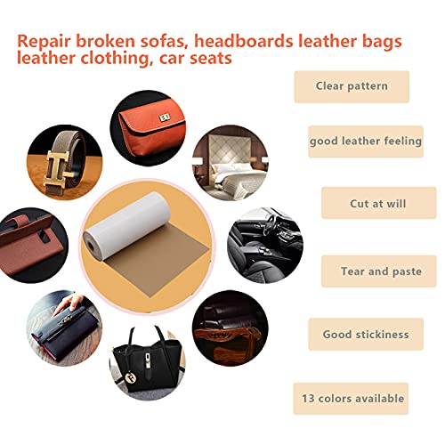 Leather Repair Patch, 4 x 65 inch Self-Adhesive Leather Repair Tap...