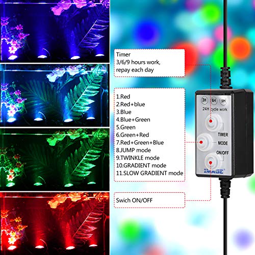 IMAGE Pond Lights, Underwater Lights IP68 Submersible Lamp with Mu...