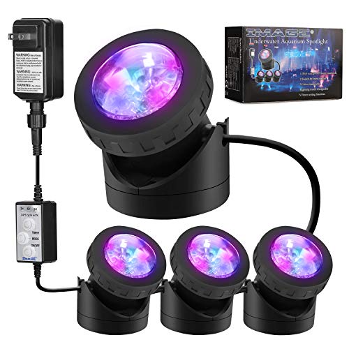 IMAGE Pond Lights, Underwater Lights IP68 Submersible Lamp with Mu...