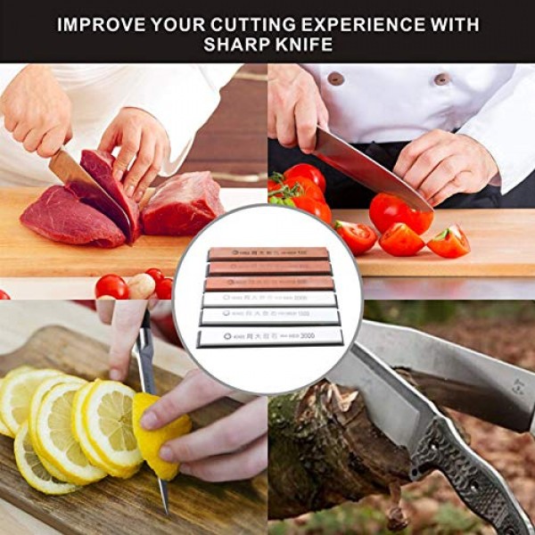 IMAGE Sharpening Stones Set 6PCS for Kitchen Knife Sharpener Profe...
