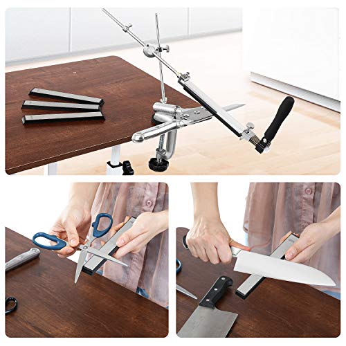 Knife Sharpener Stone Set 4 PCS Grit 240/400/600/1000 Diamond Shar...