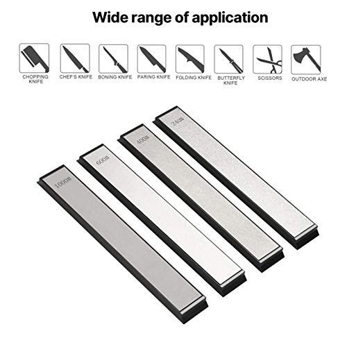 Knife Sharpener Stone Set 4 PCS Grit 240/400/600/1000 Diamond Shar...