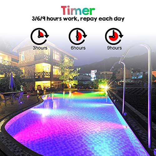 Pond Lights Submersible Lights Set of 4 with Timer IP68 Underwat...