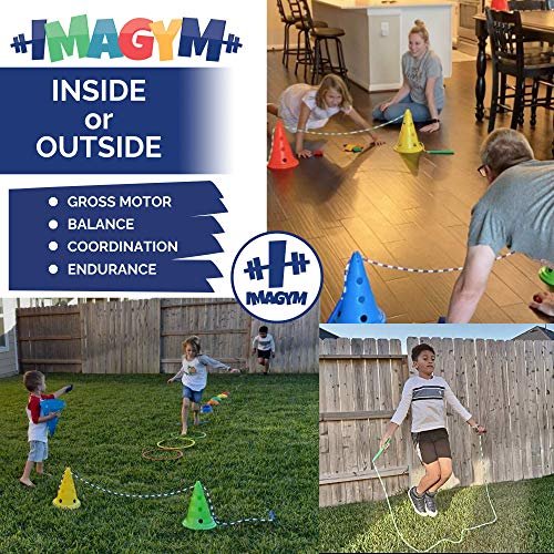 Imagym Ninja Warrior Obstacle Course For Kids - Ring Toss - Bean B...