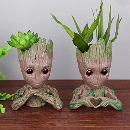 4 in 1 Baby Groot Succulent Planters - Small Indoor Flower Pots fo...
