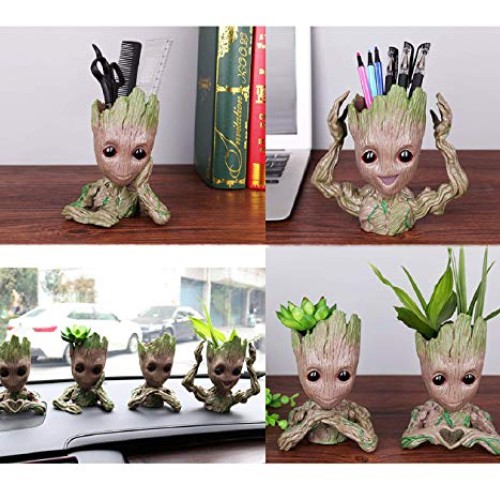 4 in 1 Baby Groot Succulent Planters - Small Indoor Flower Pots fo...