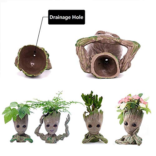 4 in 1 Baby Groot Succulent Planters - Small Indoor Flower Pots fo...