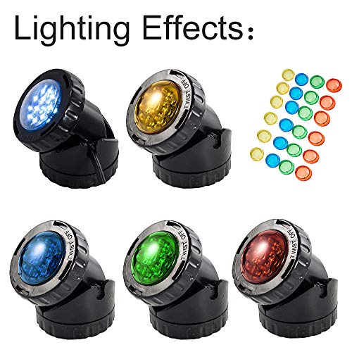 Set of 6 12-LED Submersible Underwater Pool Pond Fountain Lights P...