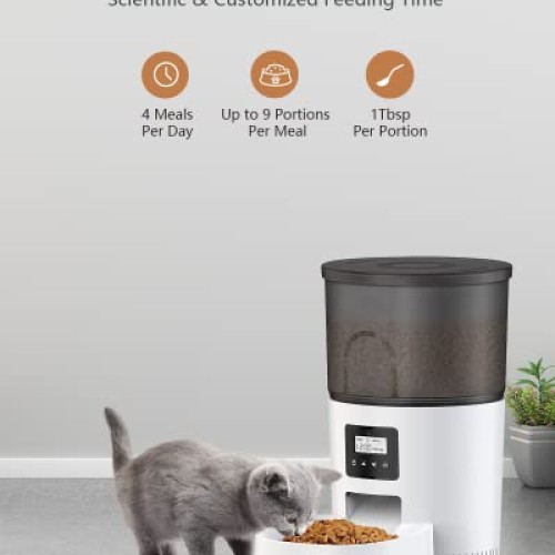 IMIPAW Automatic Cat Feeders, 3L Timed Cat Dry Food Dispenser with...
