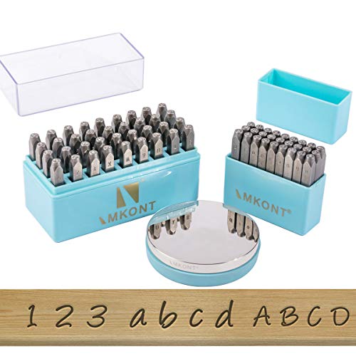 Imkont 1/8inch 3mm Number and Letter Metal Stamp 63pcs with Metal ...