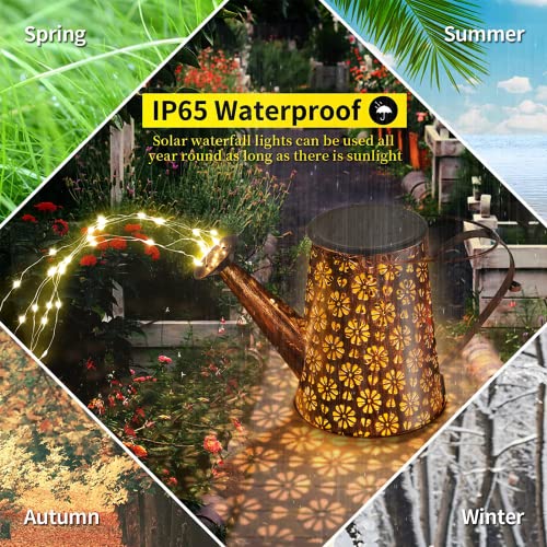 Imoli Outdoor Solar Watering Can with Lights Garden Decor Large So...