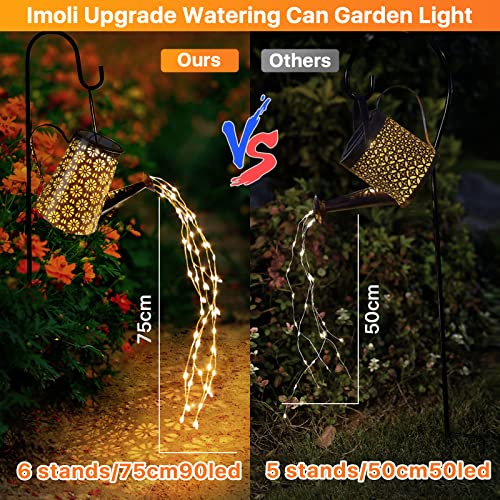 Imoli Outdoor Solar Watering Can with Lights Garden Decor Large So...