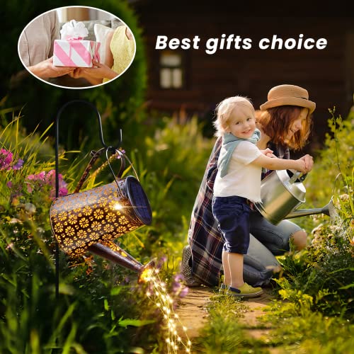 Imoli Outdoor Solar Watering Can with Lights Garden Decor Large So...