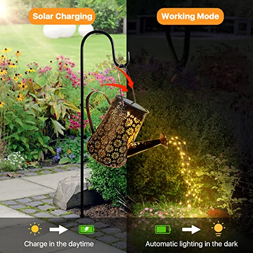Imoli Outdoor Solar Watering Can with Lights Garden Decor Large So...