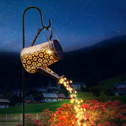 Imoli Outdoor Solar Watering Can with Lights Garden Decor Large So...