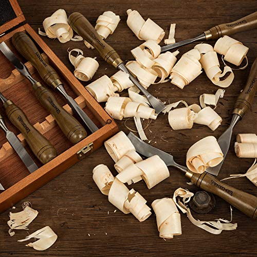 IMOTECHOM 12-Pieces Woodworking Wood Carving Tools Chisel Set with...