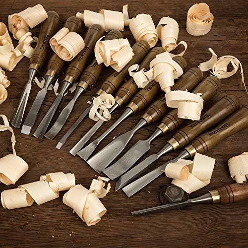 IMOTECHOM 12-Pieces Woodworking Wood Carving Tools Chisel Set with...