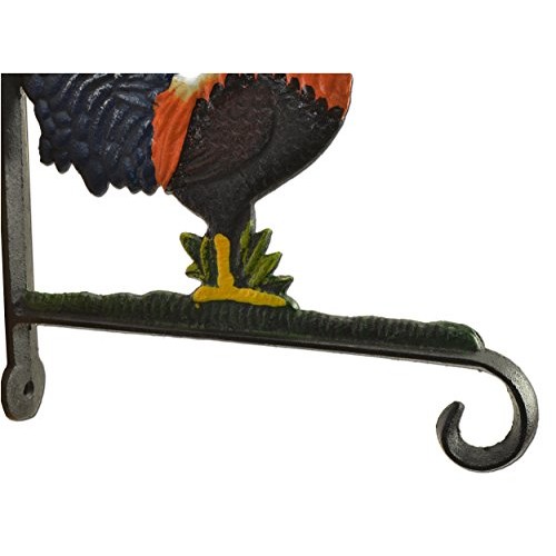 Decorative Rooster Plant Hanger Hook Colorful Cast Iron Large 10.1...