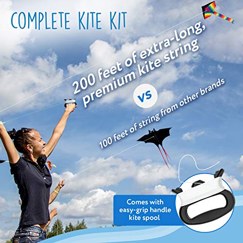 IMPRESA Large Rainbow Delta Kite - Easy to Assemble, Launch, Fly -...