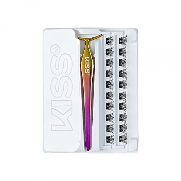 KISS imPRESS Press-On Falsies Eyelash Clusters Kit, Voluminous, Bl...