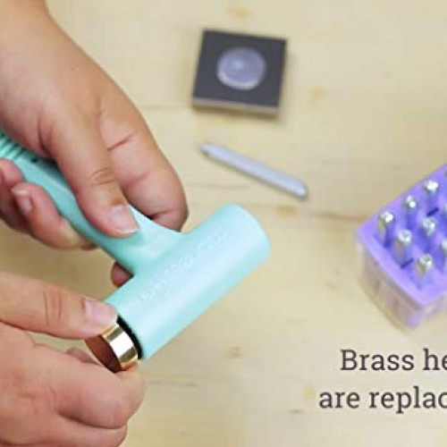 ImpressArt Brass Head Ergo-Angle Metal Stamping Hammer 1 Pound, ...