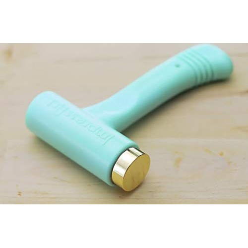ImpressArt Brass Head Ergo-Angle Metal Stamping Hammer 1 Pound, ...