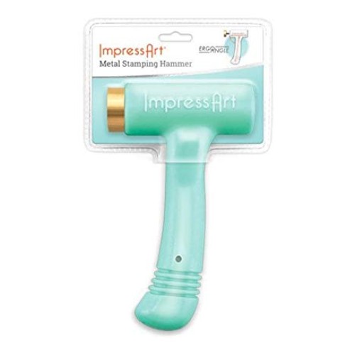 ImpressArt Brass Head Ergo-Angle Metal Stamping Hammer 1 Pound, ...