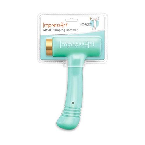 ImpressArt Brass Head Ergo-Angle Metal Stamping Hammer 1 Pound, ...