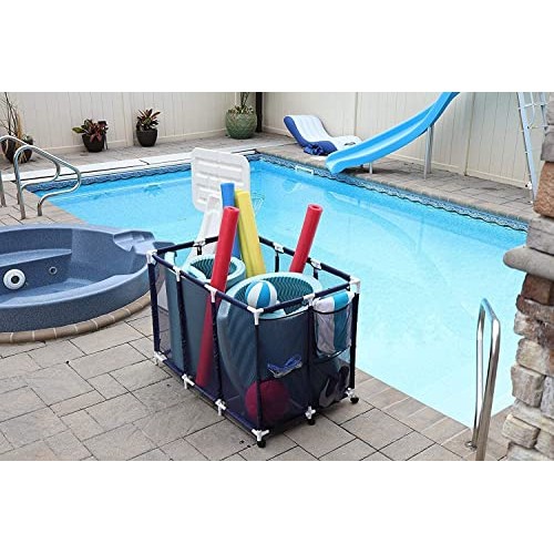 Modern Blue Pool Storage Bin - XX-Large | Nylon Mesh Basket Organi...