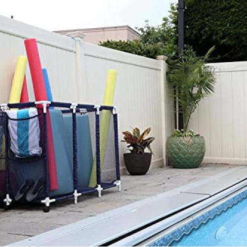 Modern Blue Pool Storage Bin - XX-Large | Nylon Mesh Basket Organi...