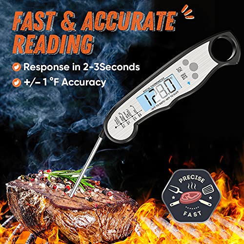 Digital Meat Thermometer, Waterproof Instant Read Food Thermometer...