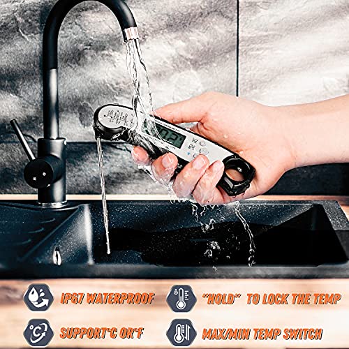 Digital Meat Thermometer, Waterproof Instant Read Food Thermometer...