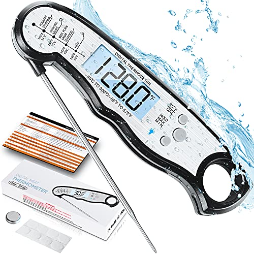 Digital Meat Thermometer, Waterproof Instant Read Food Thermometer...