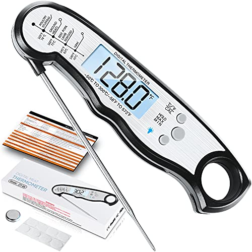 Digital Meat Thermometer, Waterproof Instant Read Food Thermometer...