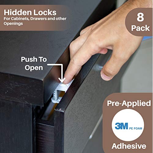 Complete Baby Proofing Kit - Child Safety Hidden Locks for Cabinet...