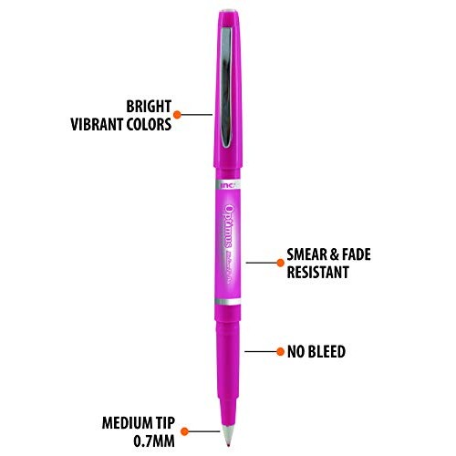 INC OPTIMUS 24 Assorted Felt Tip Pens 0.7 MM Medium Point for Gift...