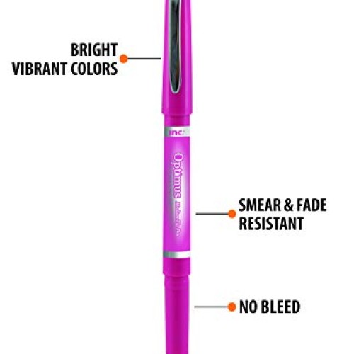 INC OPTIMUS 24 Assorted Felt Tip Pens 0.7 MM Medium Point for Gift...